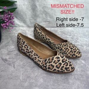 Toms Julie Leopard Print Pointed Toe Flats MISMATCHED SIZES.